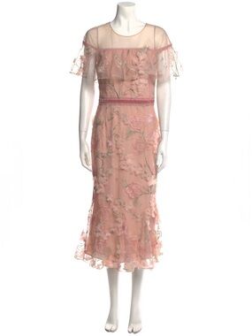 Marchesa | Dresses | Marchesa Notte Red Lace Bodice Peplum Midi Dress |  Poshmark